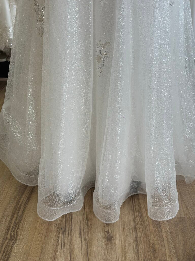 Stella Couture White Glitter Sparkle A Line Bridal Gown 20