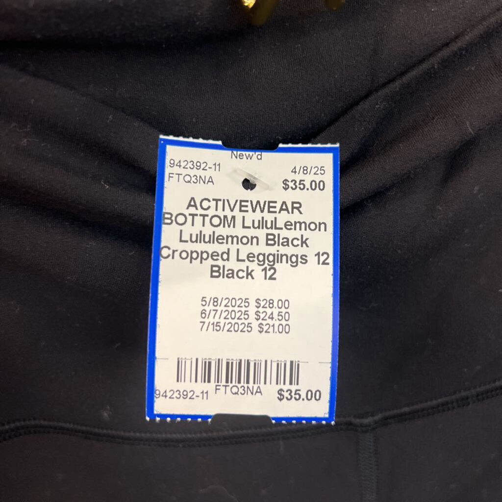 Lululemon Black Cropped Leggings 12