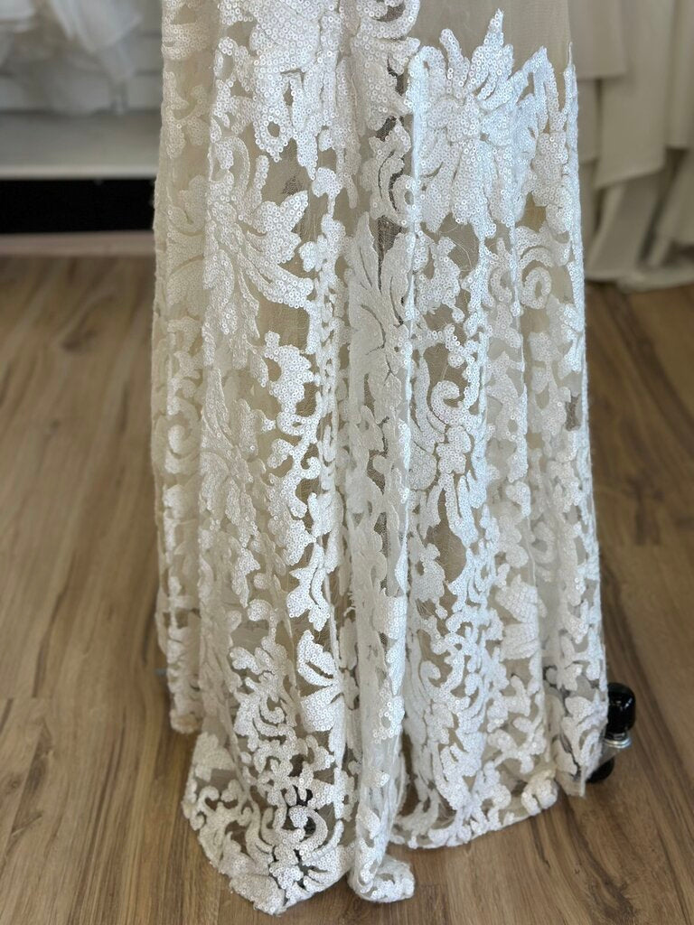 Jovani Ivory Sequin Fitted Bridal Gown 12