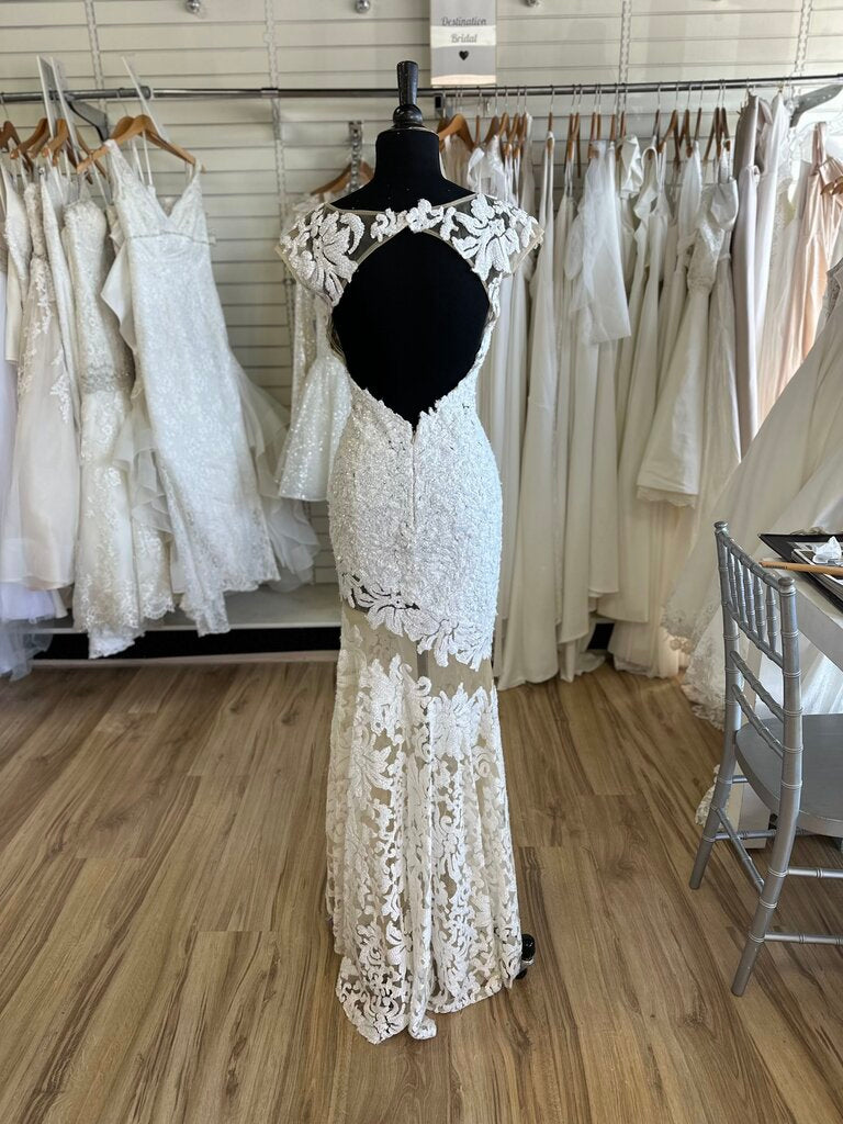 Jovani Ivory Sequin Fitted Bridal Gown 12