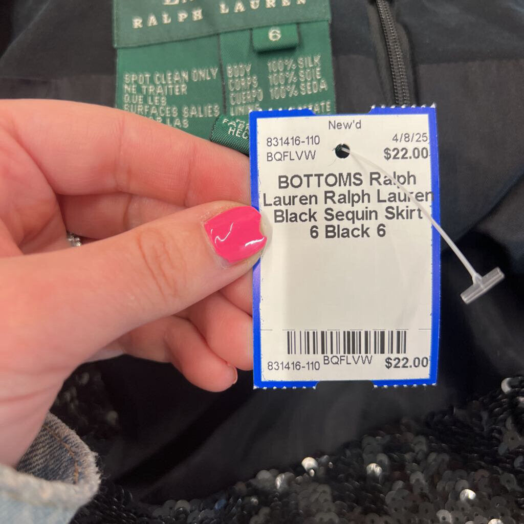 Ralph Lauren Black Sequin Skirt 6