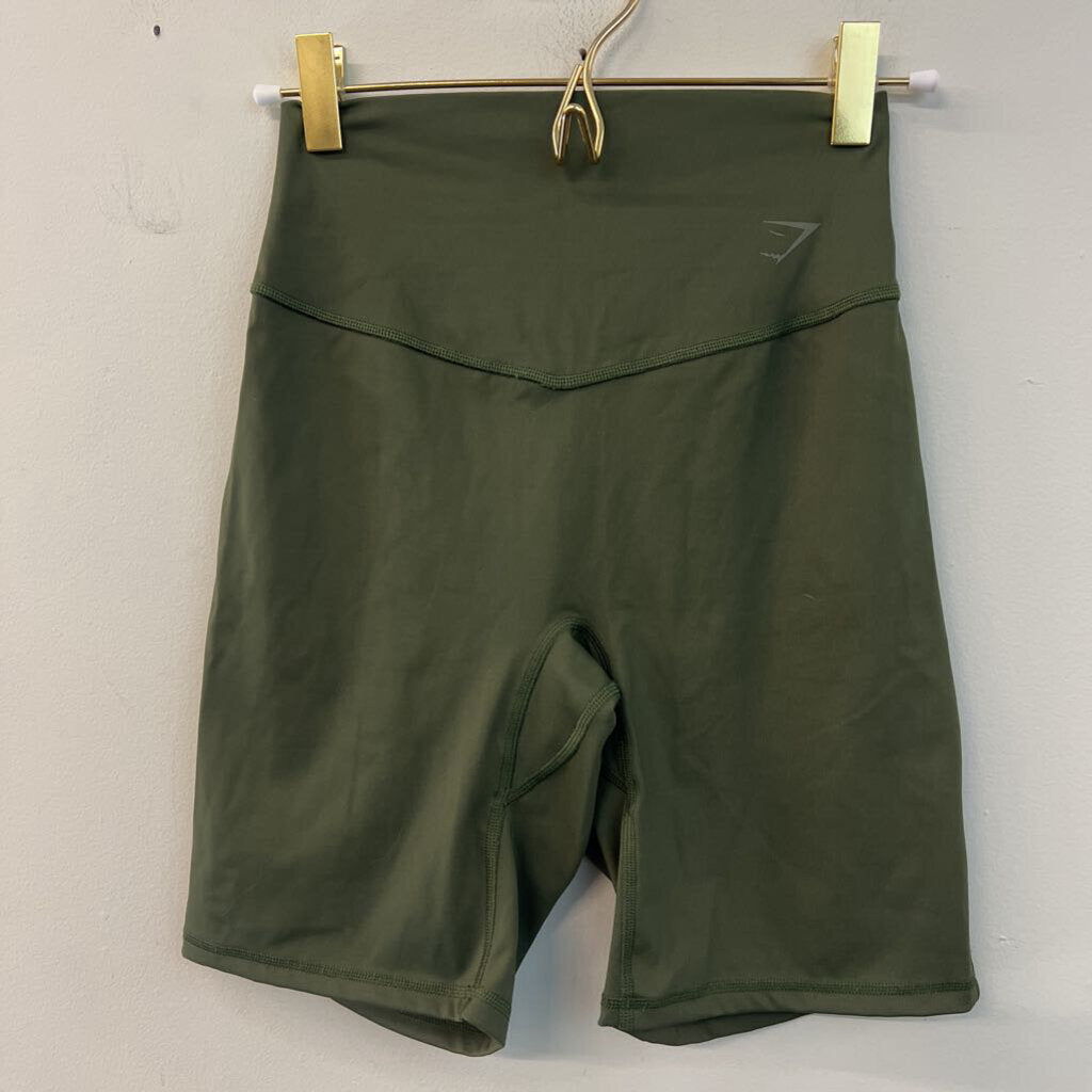 Gym Shark Dark Green Biker Shorts Small