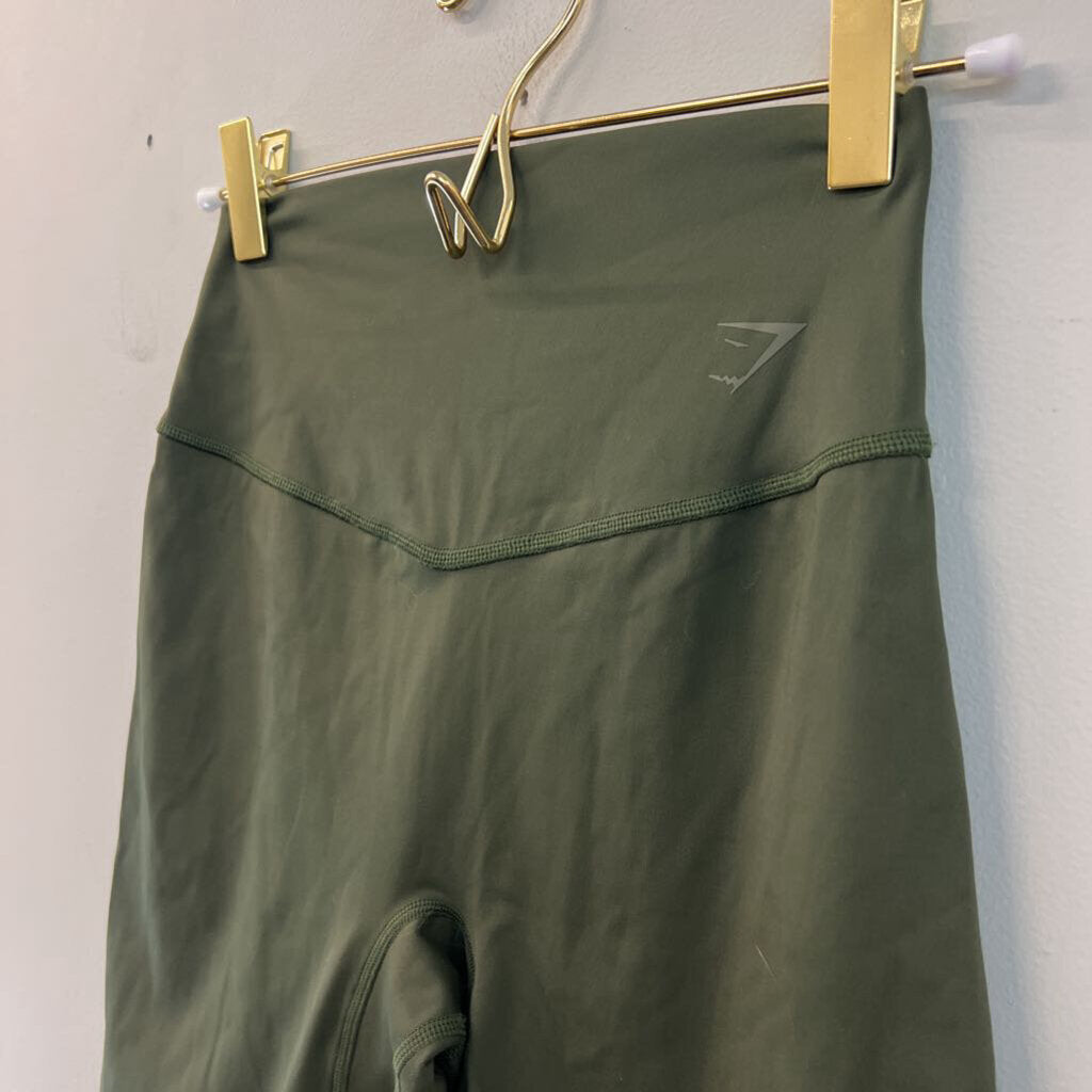 Gym Shark Dark Green Biker Shorts Small