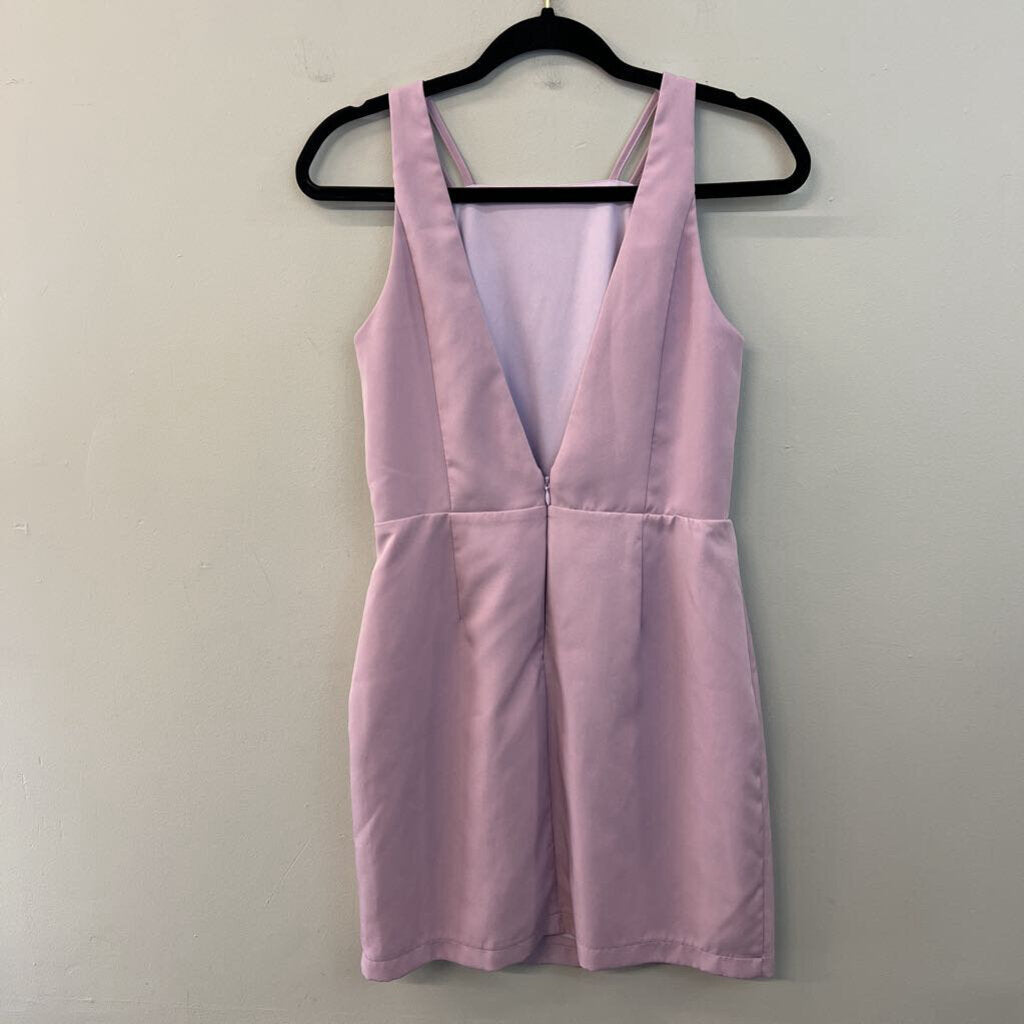 Lulus Purple High Neck Open Back Mini Dress Medium