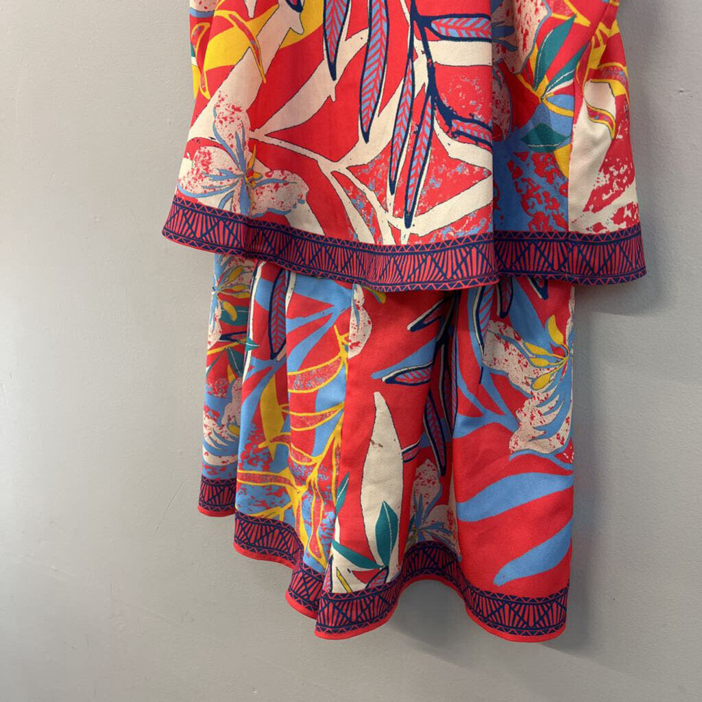 Flying Tomato Red/ Multi Print Romper Small