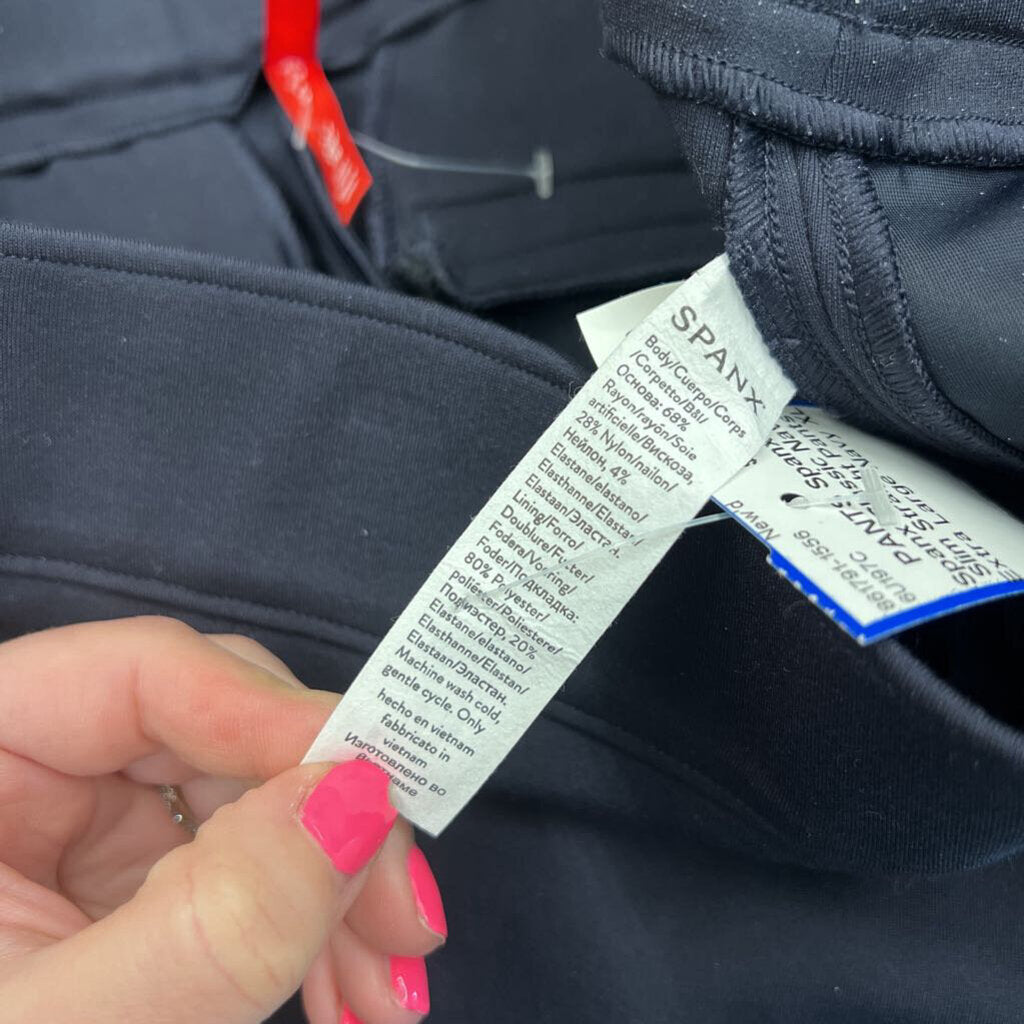 Spanx Classic Navy Slim Straight Pants Extra Large