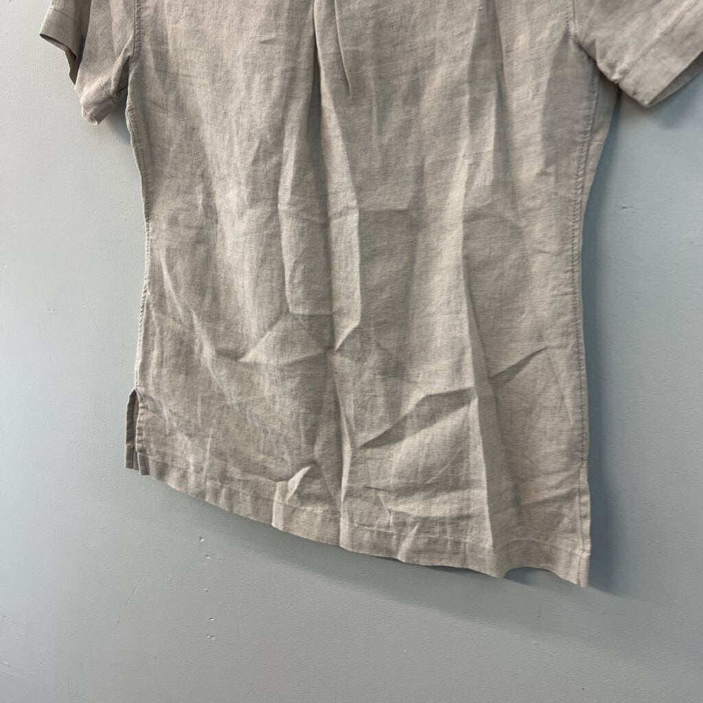 Tommy Bahama Beige Linen Short Sleeve Button Down XXS