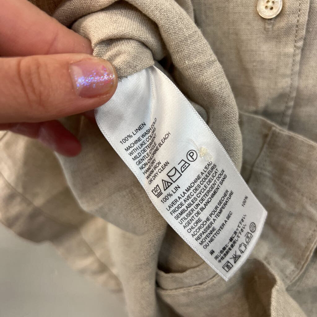 Tommy Bahama Beige Linen Short Sleeve Button Down XXS