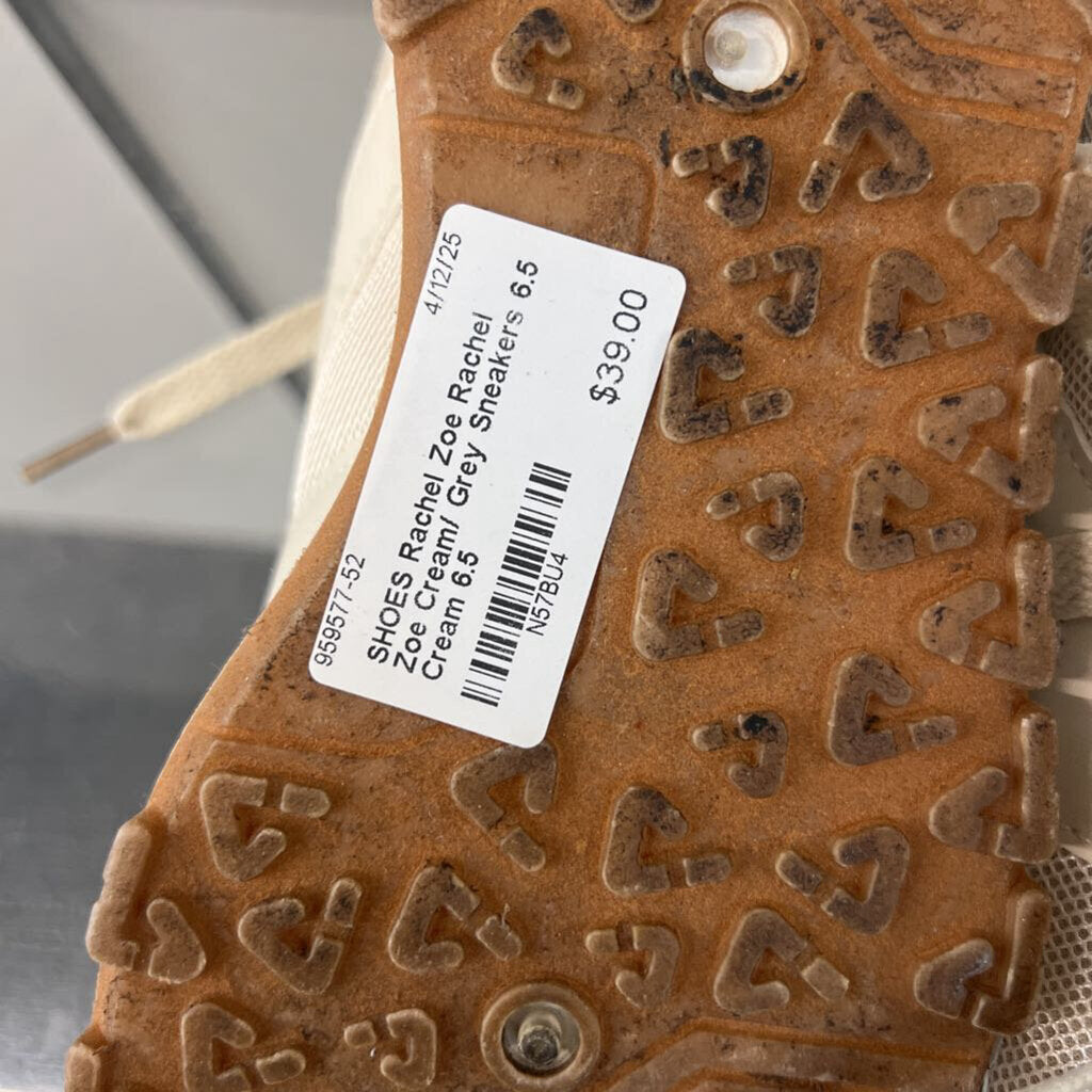 Rachel Zoe Cream/ Grey Sneakers 6.5