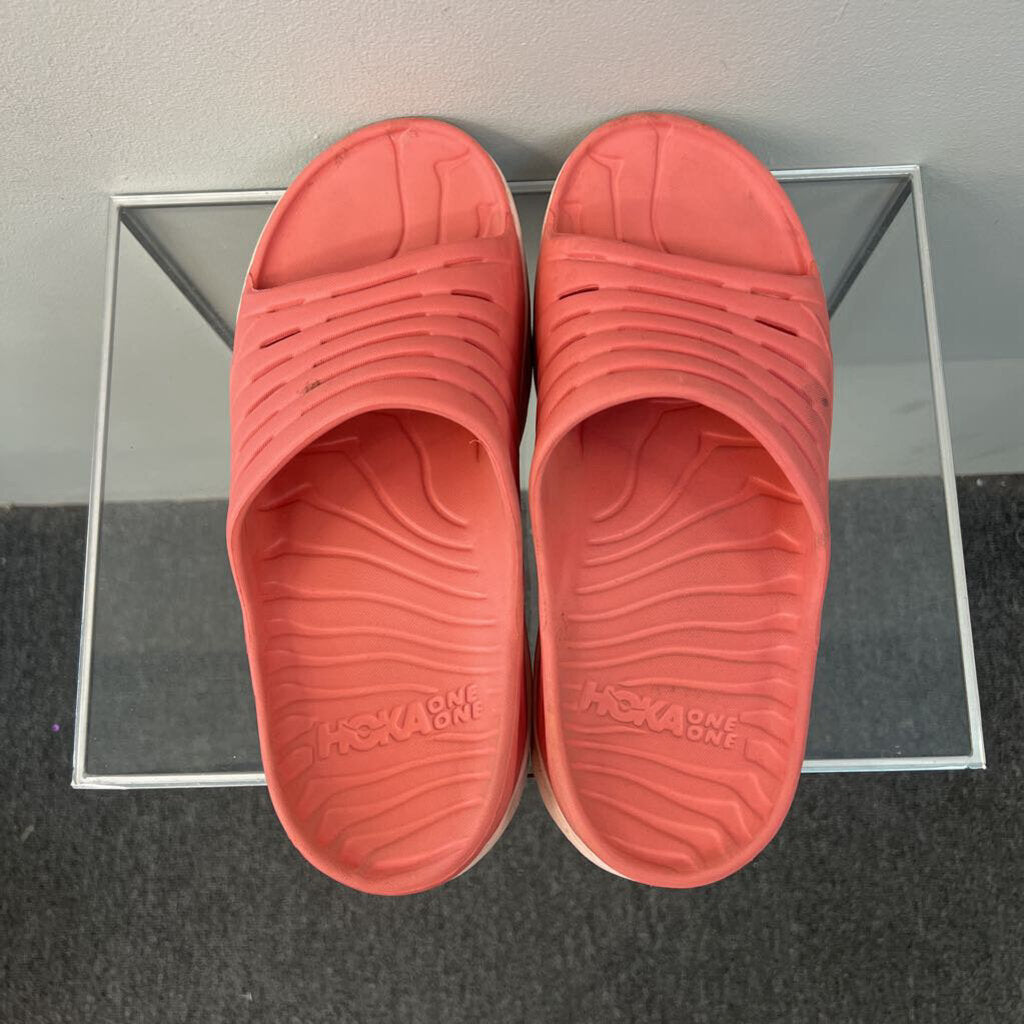 Hoka Pink Recovery Rubber Slides 11