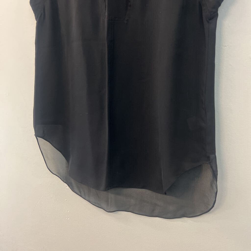 Rebecca Taylor Black Sheer Detail Tank Top 2