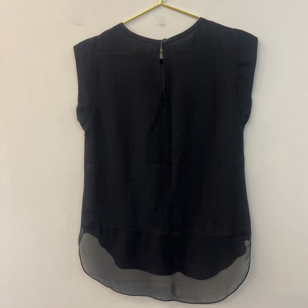 Rebecca Taylor Black Sheer Detail Tank Top 2