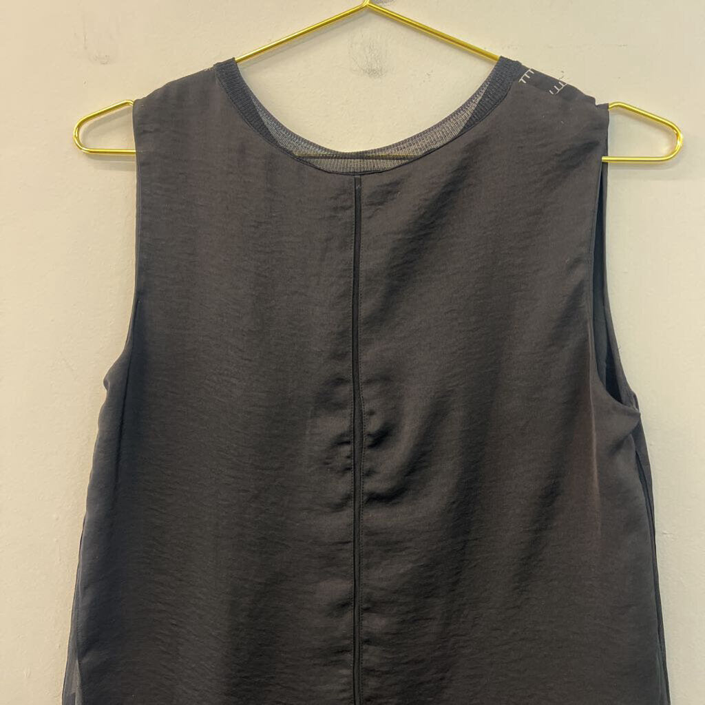Vince Black/ White Embroidered Stripe Tank Top Extra Small