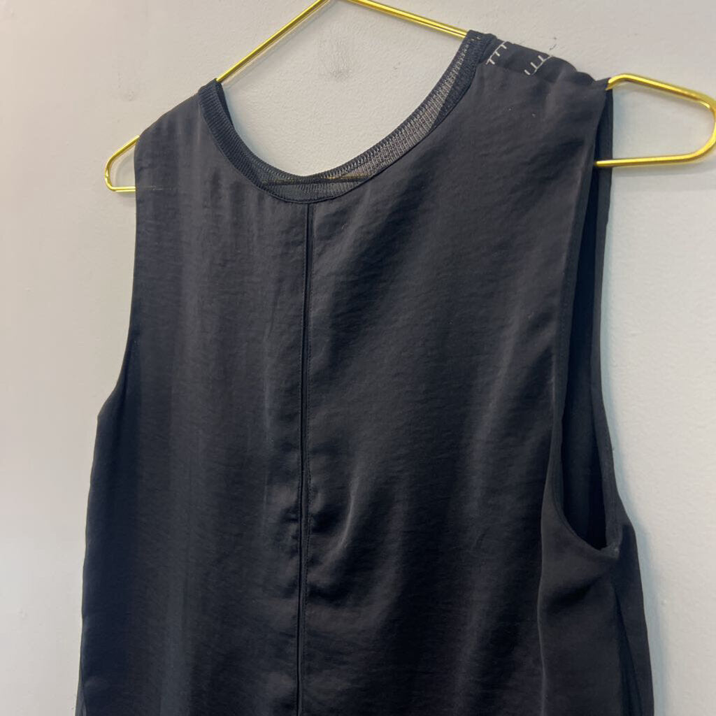 Vince Black/ White Embroidered Stripe Tank Top Extra Small