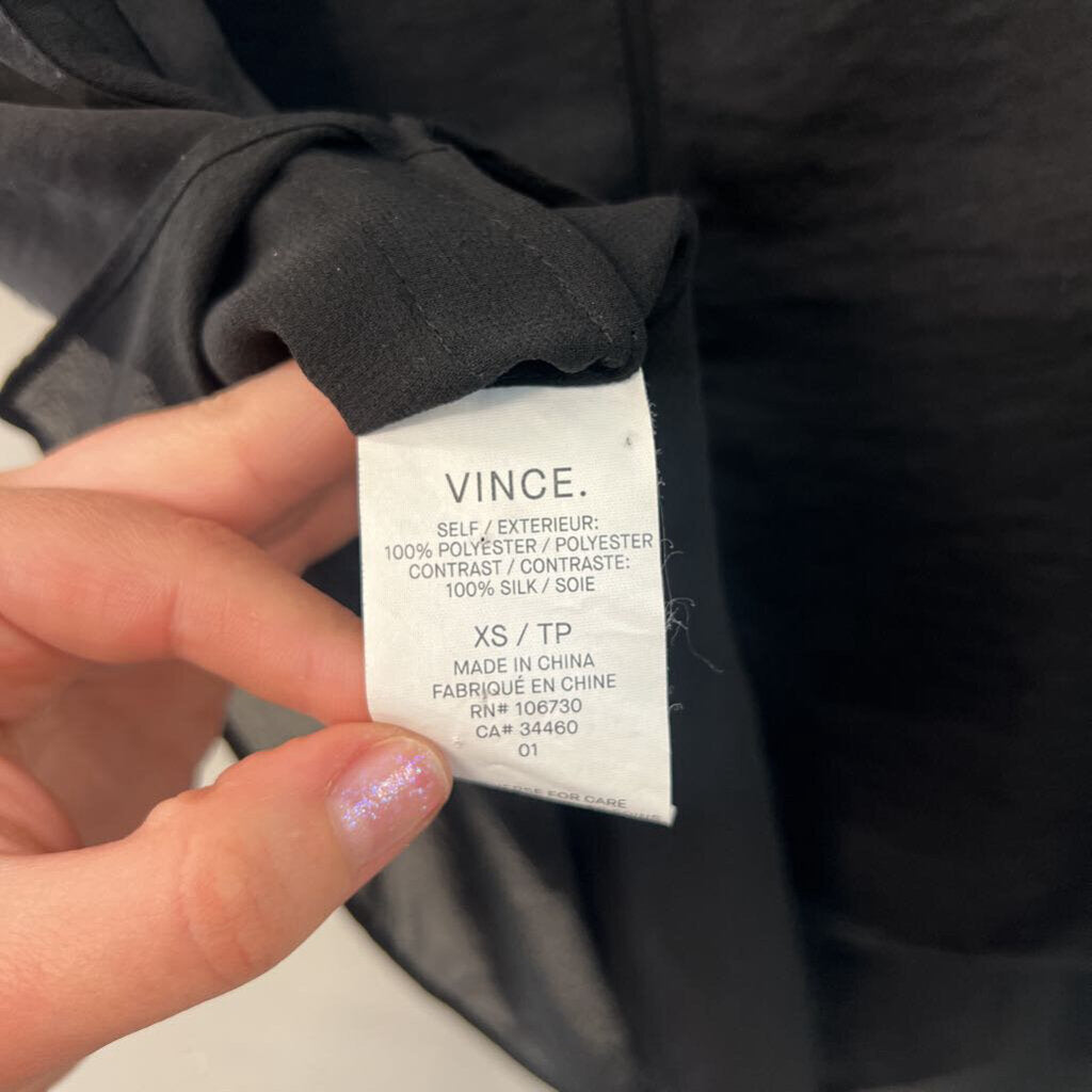 Vince Black/ White Embroidered Stripe Tank Top Extra Small