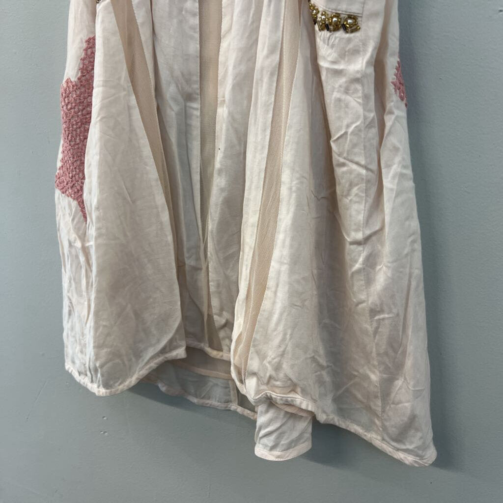 Floreat Beige/ Multi Embroidered/ Beaded Tank Top 6