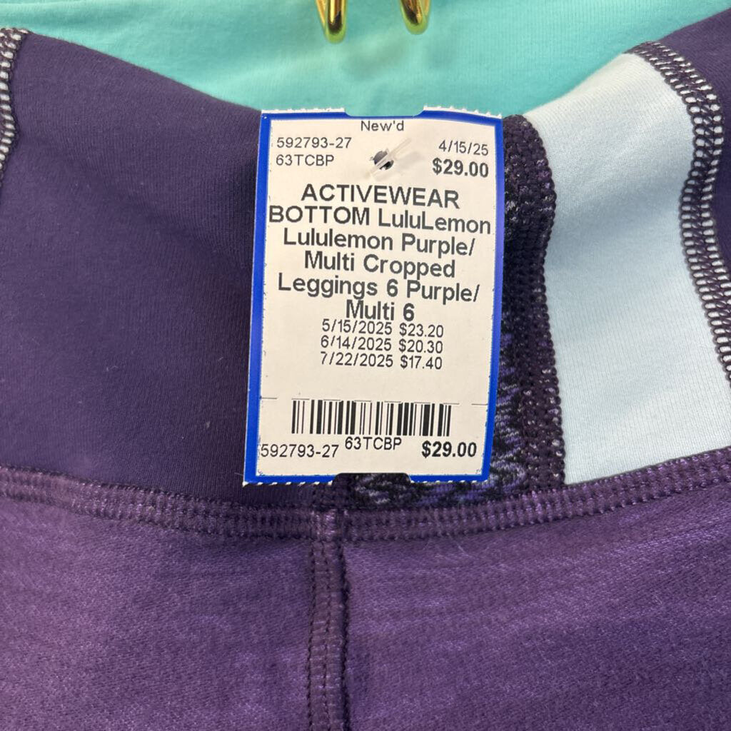 Lululemon Purple/ Multi Cropped Leggings 6