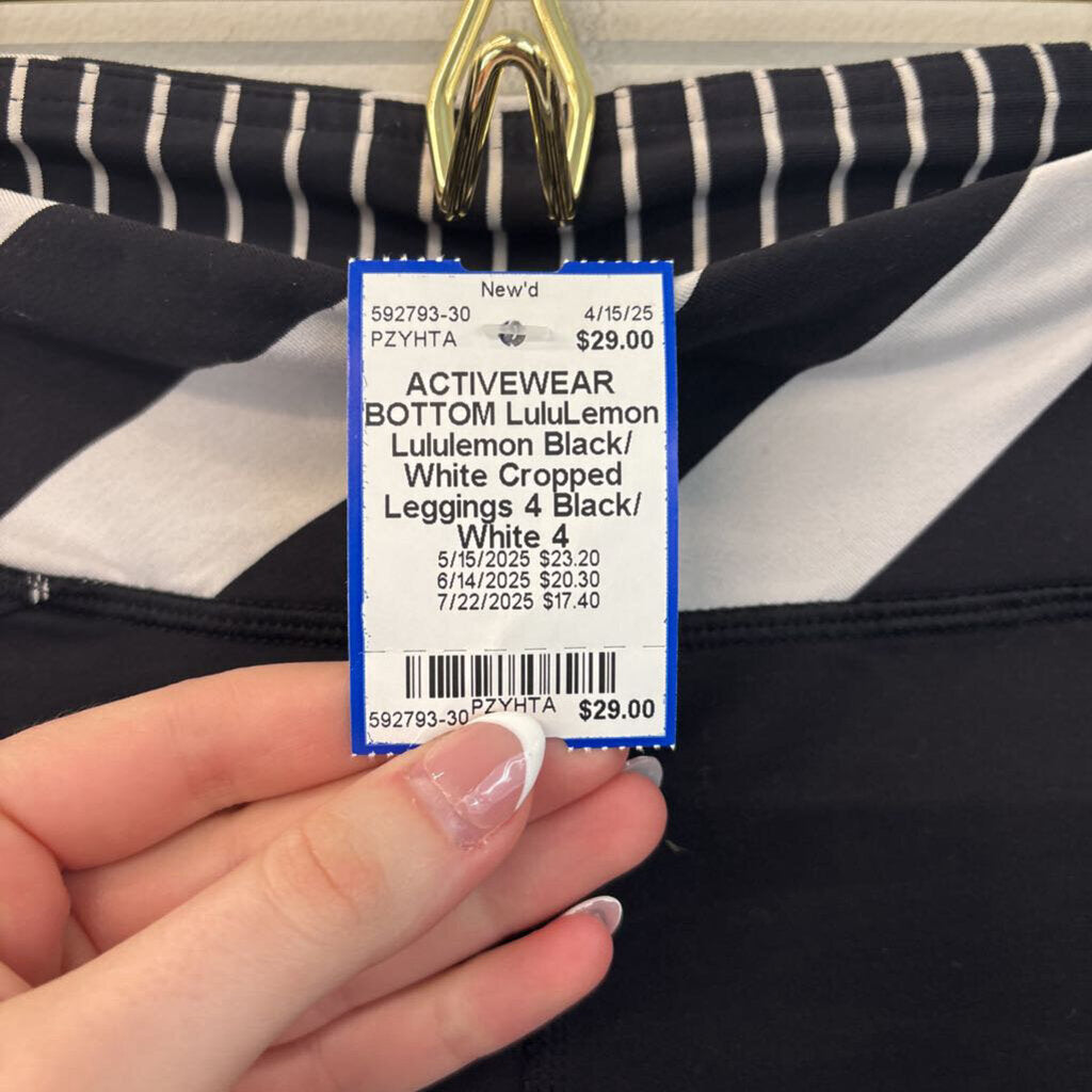 Lululemon Black/ White Cropped Leggings 4
