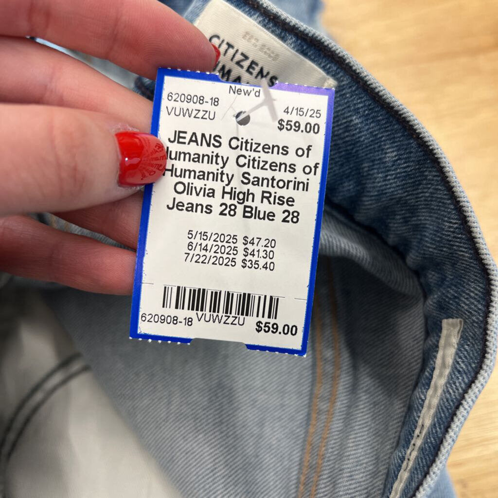 Citizens of Humanity Santorini Olivia High Rise Jeans 28