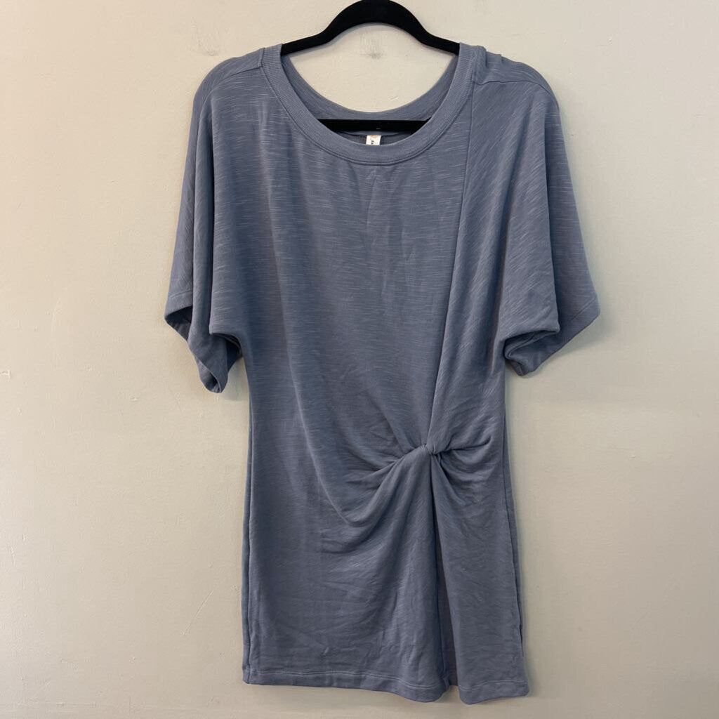Daily Practice Anthropologie Blue Short Sleeve Knot Front Dress Small