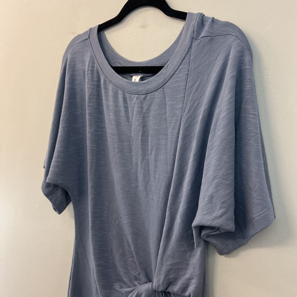 Daily Practice Anthropologie Blue Short Sleeve Knot Front Dress Small