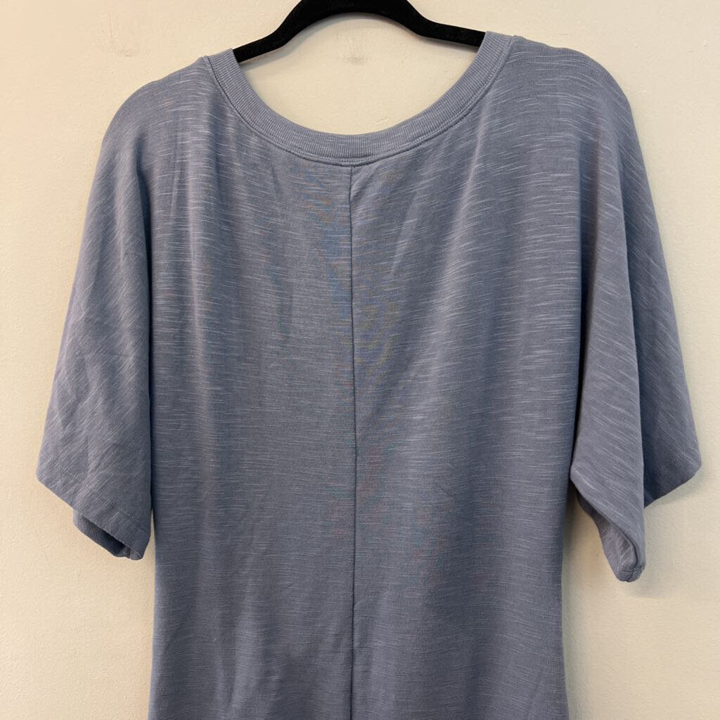 Daily Practice Anthropologie Blue Short Sleeve Knot Front Dress Small