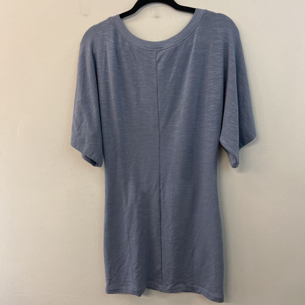 Daily Practice Anthropologie Blue Short Sleeve Knot Front Dress Small