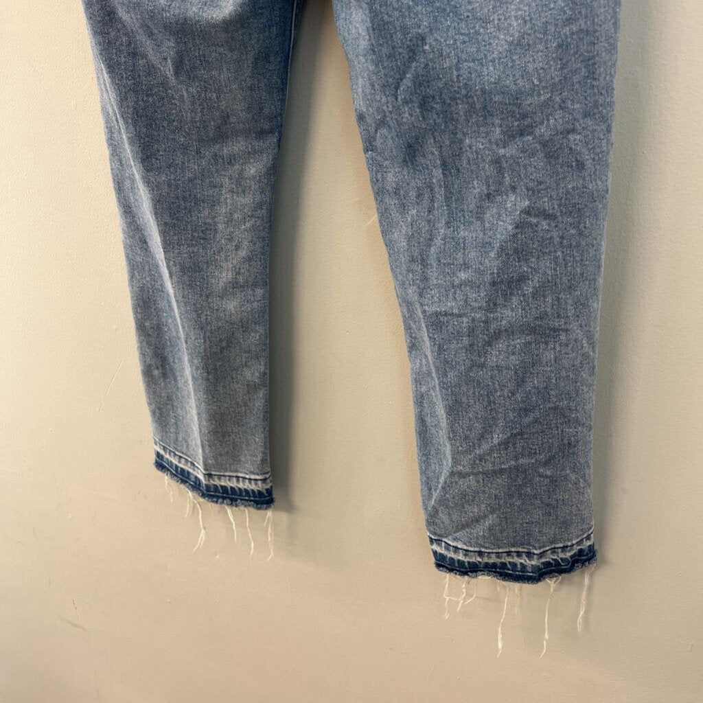 Express Light Wash High Waisted Distressed Jeans 6