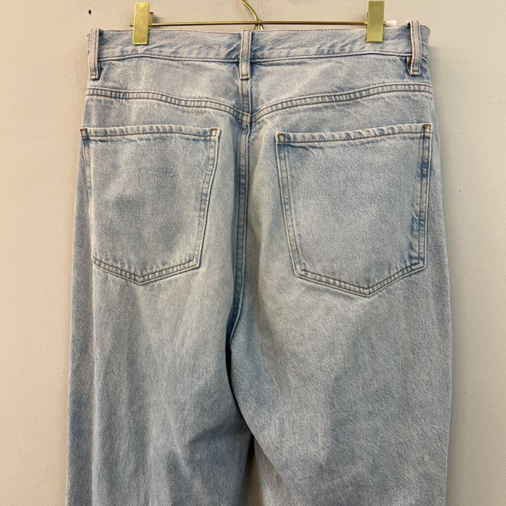 PacSun Light Wash Distressed Wide Leg Dad Jeans 30