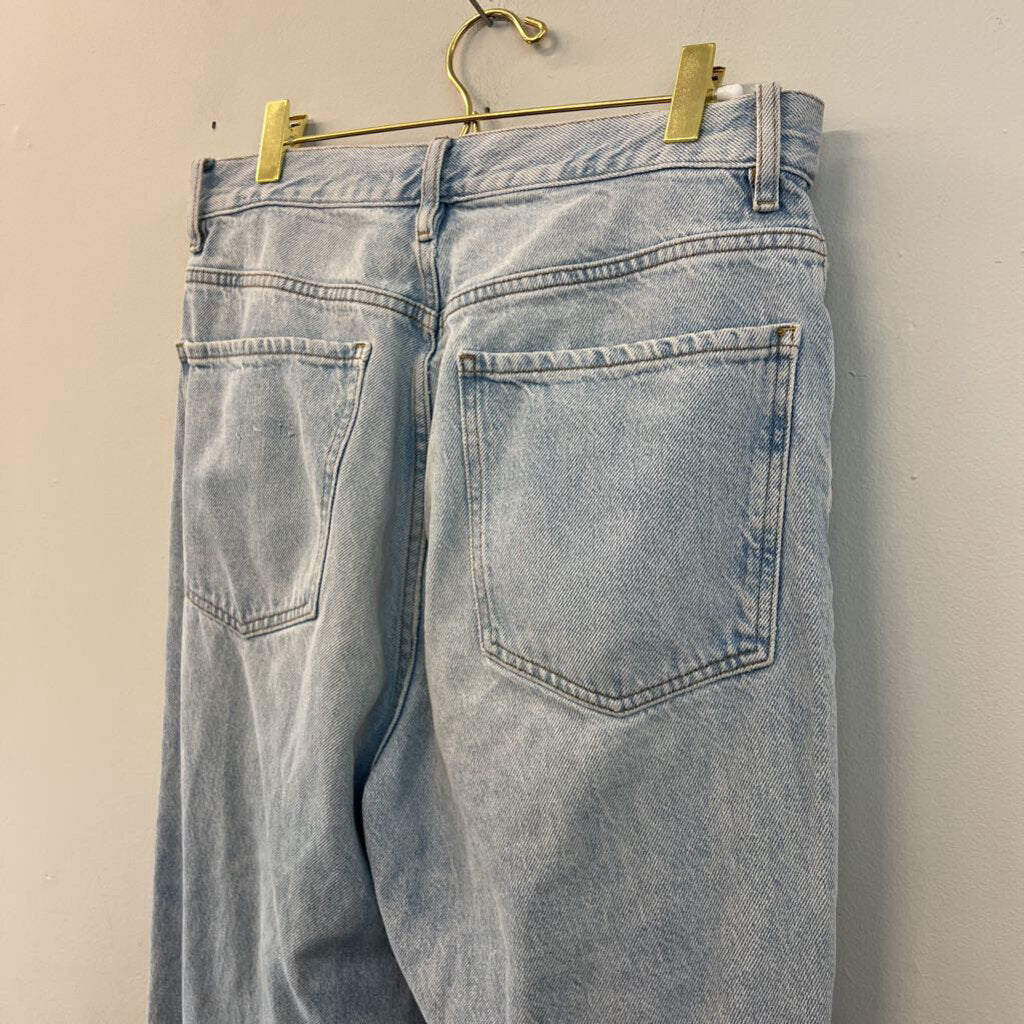 PacSun Light Wash Distressed Wide Leg Dad Jeans 30