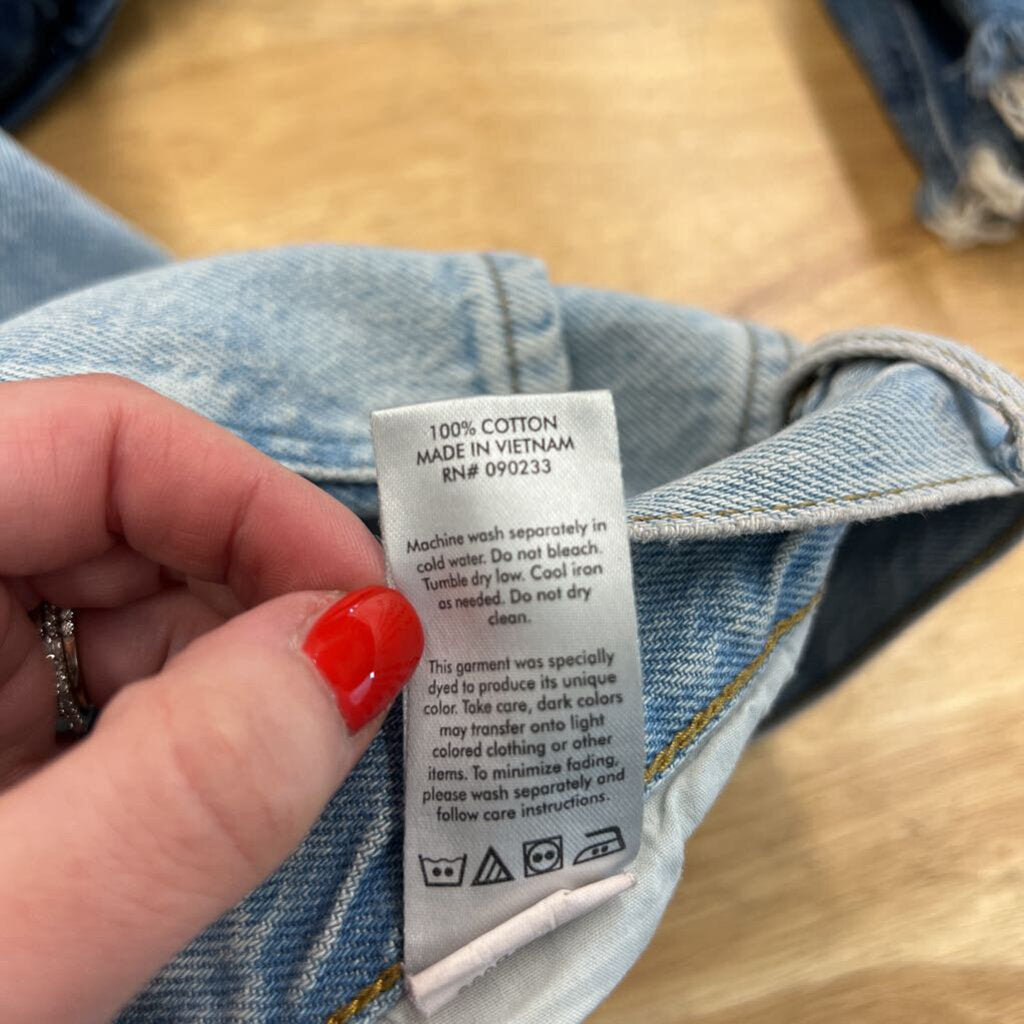 PacSun Light Wash Distressed Wide Leg Dad Jeans 30