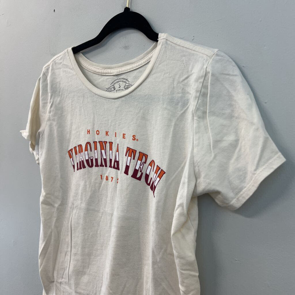 Fall Rush Cream Virginia Tech Short Sleeve Cropped Graphic Tee Small