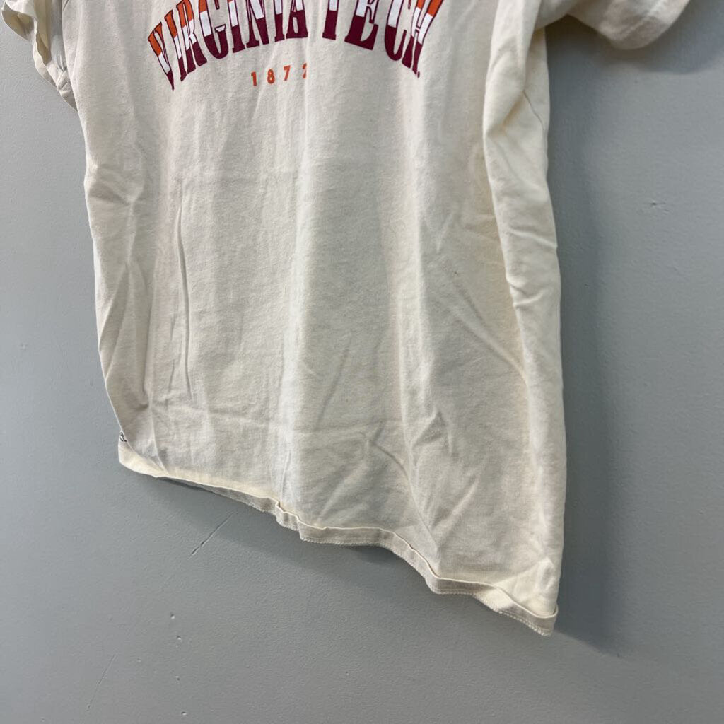 Fall Rush Cream Virginia Tech Short Sleeve Cropped Graphic Tee Small