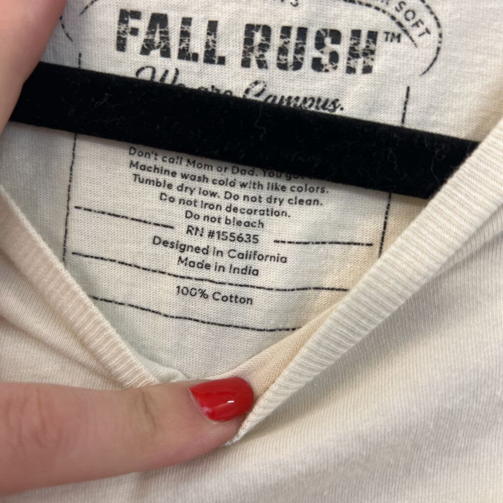 Fall Rush Cream Virginia Tech Short Sleeve Cropped Graphic Tee Small