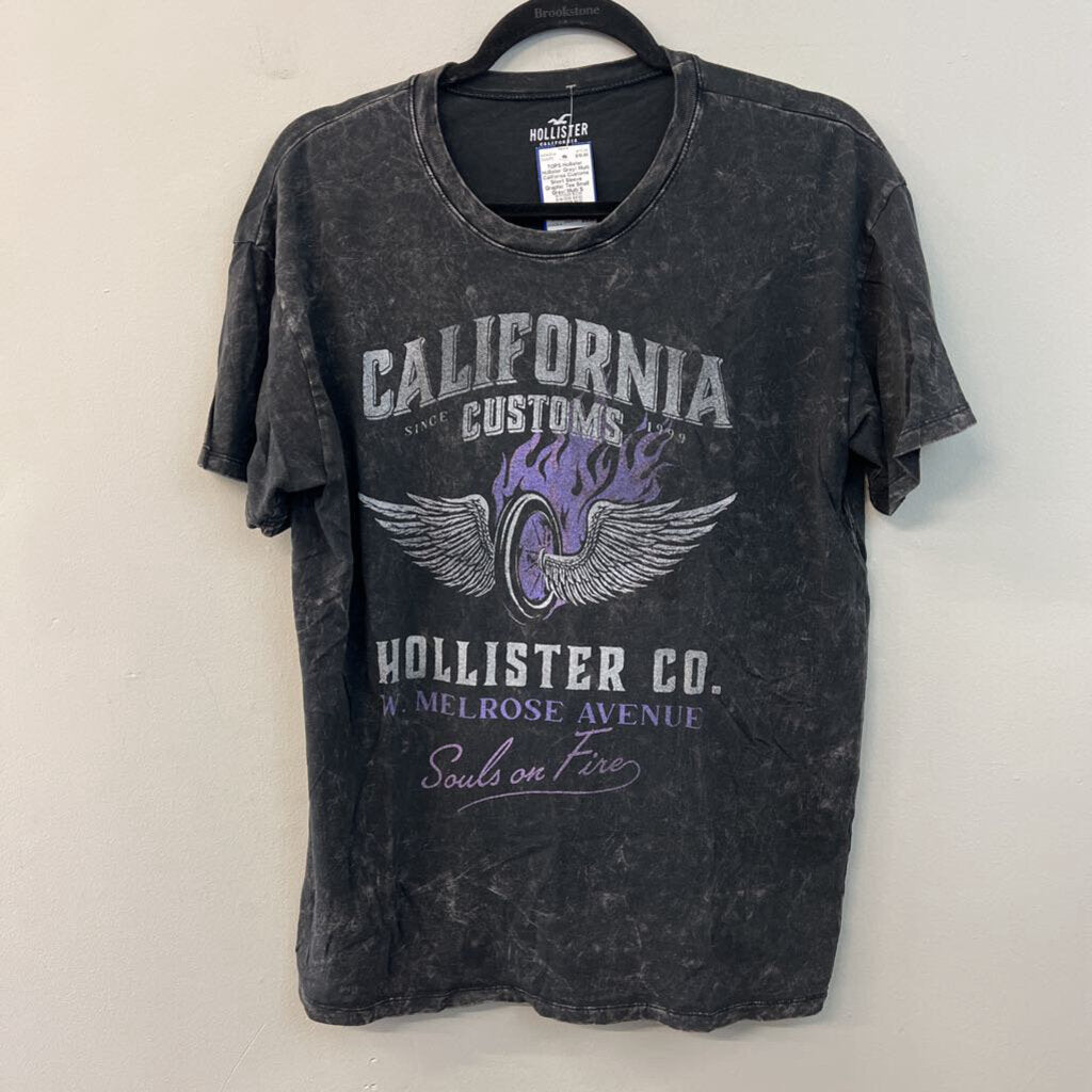 Hollister Grey/ Multi California Customs Short Sleeve Graphic Tee Small