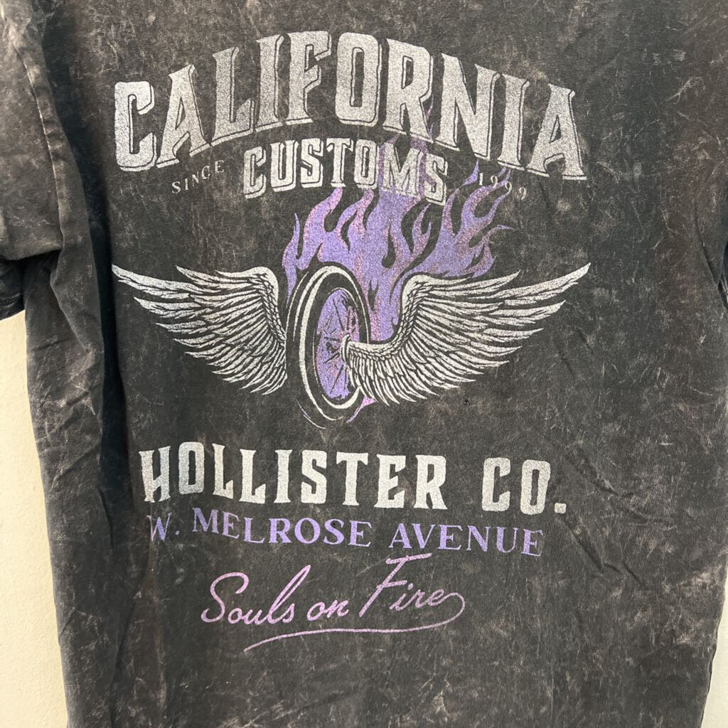 Hollister Grey/ Multi California Customs Short Sleeve Graphic Tee Small