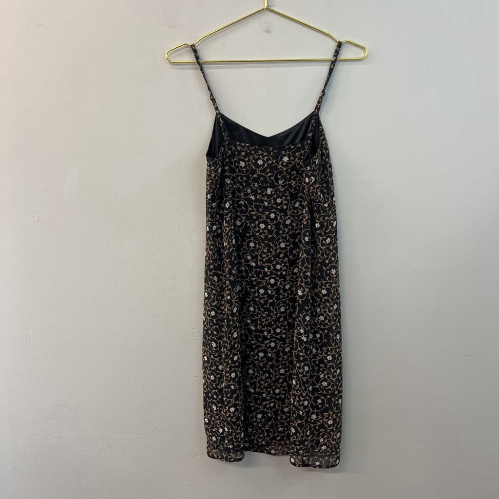 Vintage Express Black/ Beige Print Dress 3/4