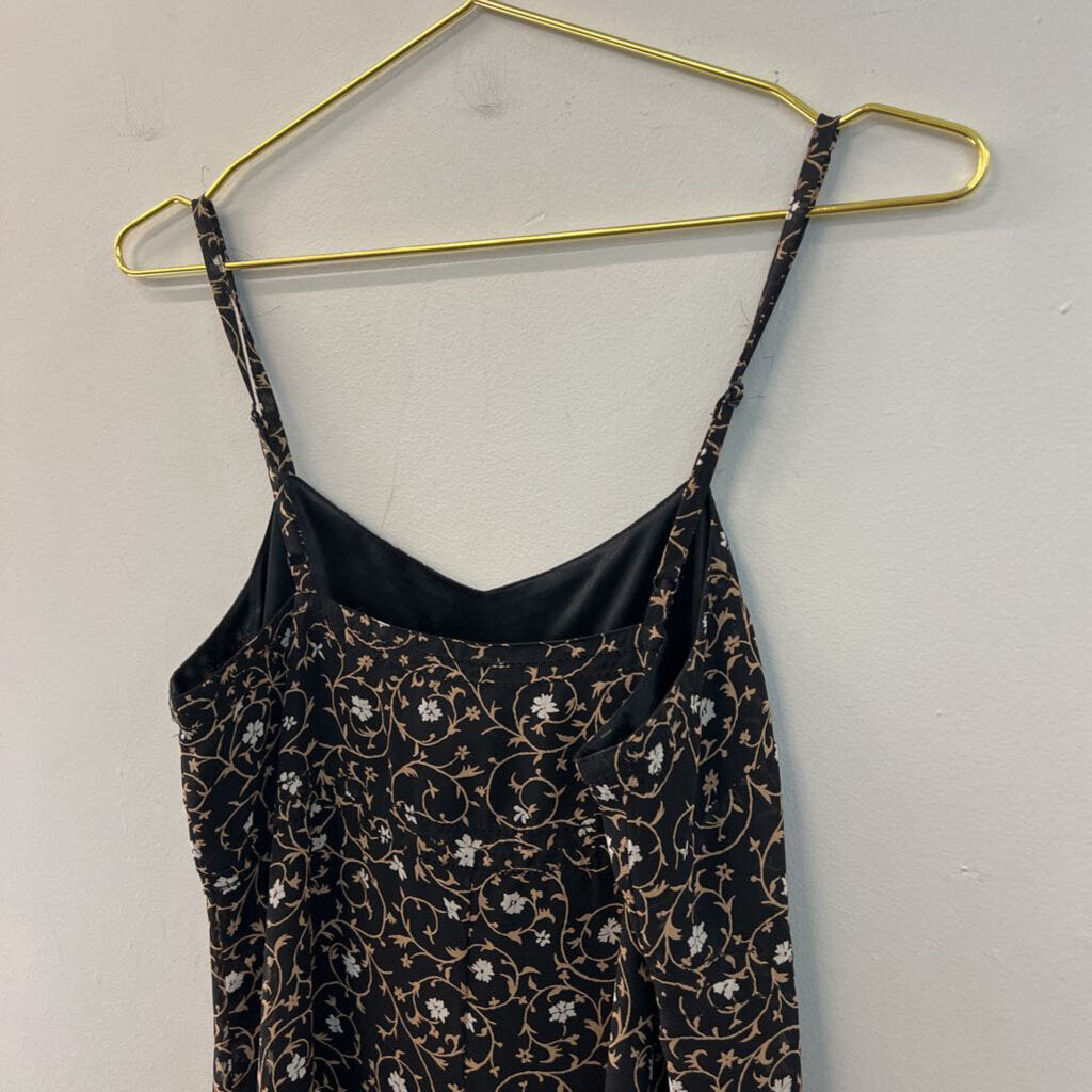 Vintage Express Black/ Beige Print Dress 3/4