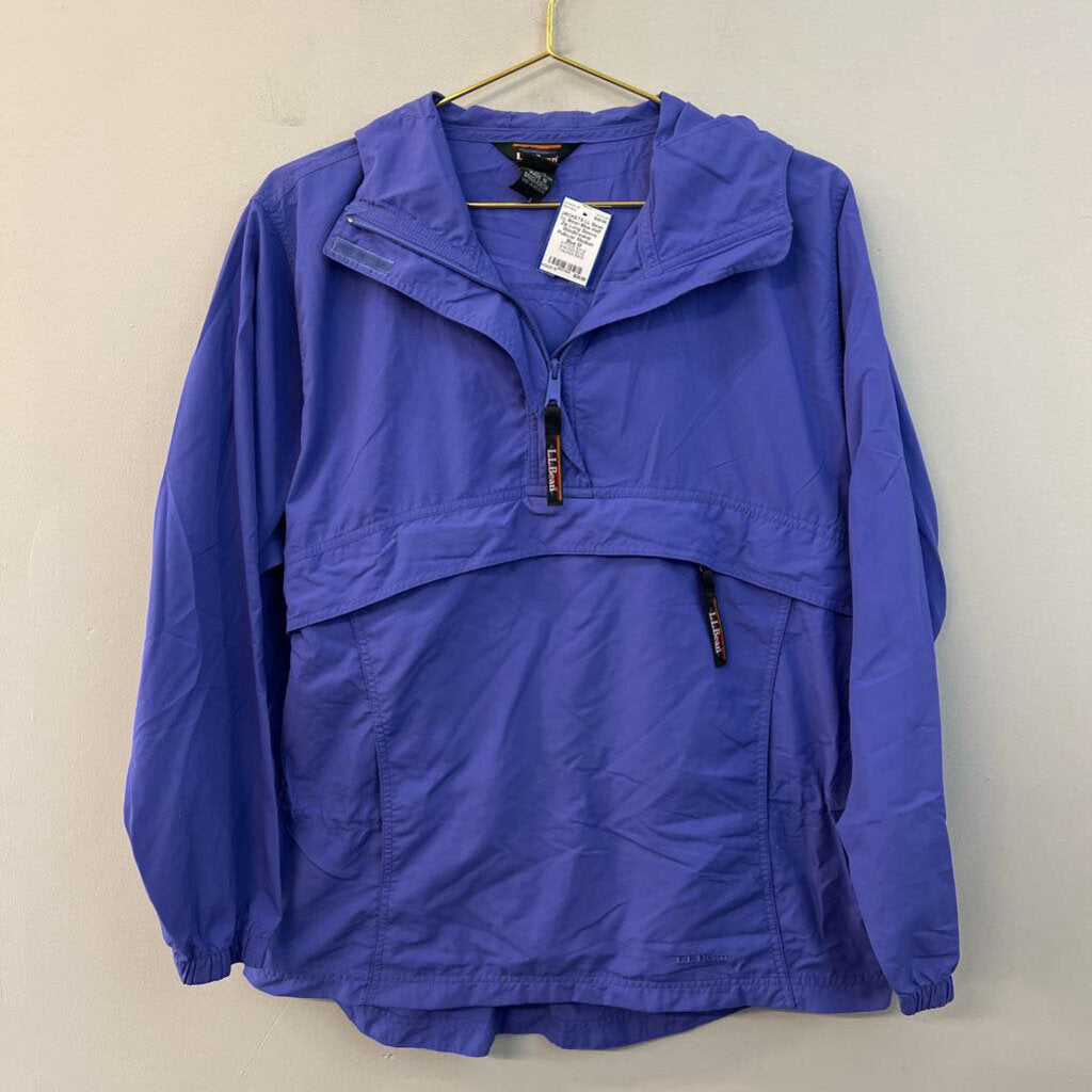 LL Bean Blue Half Zip Long Sleeve Windbreaker Pullover Medium