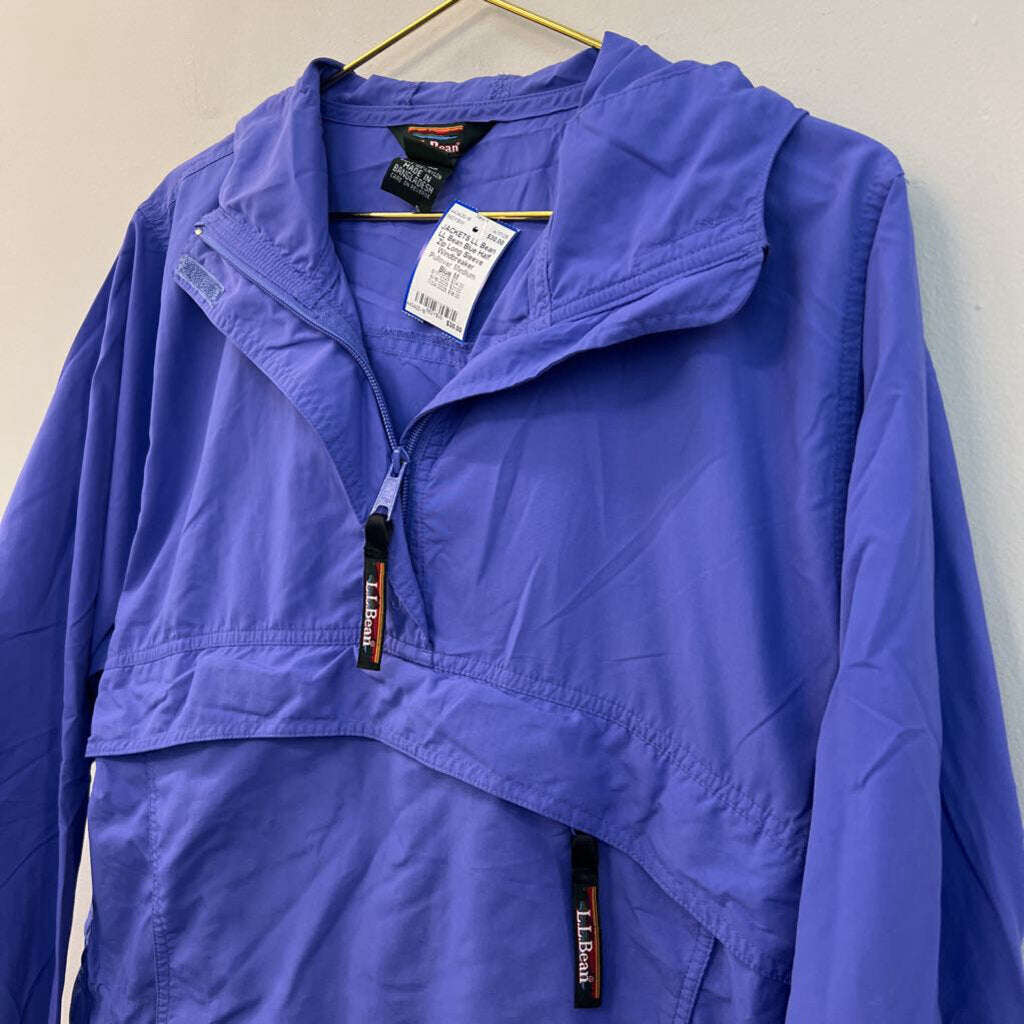 LL Bean Blue Half Zip Long Sleeve Windbreaker Pullover Medium