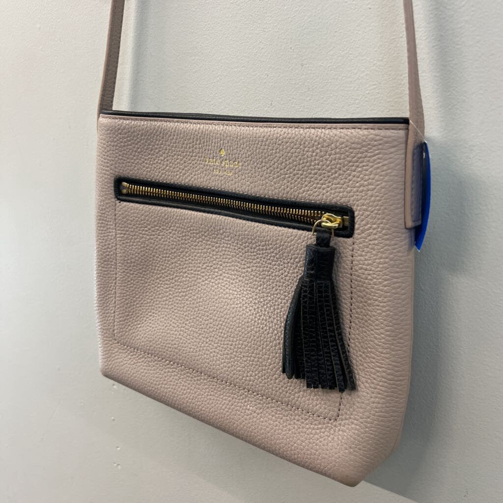 Kate Spade Grey/Black Pebbled Leather Crossbody Purse