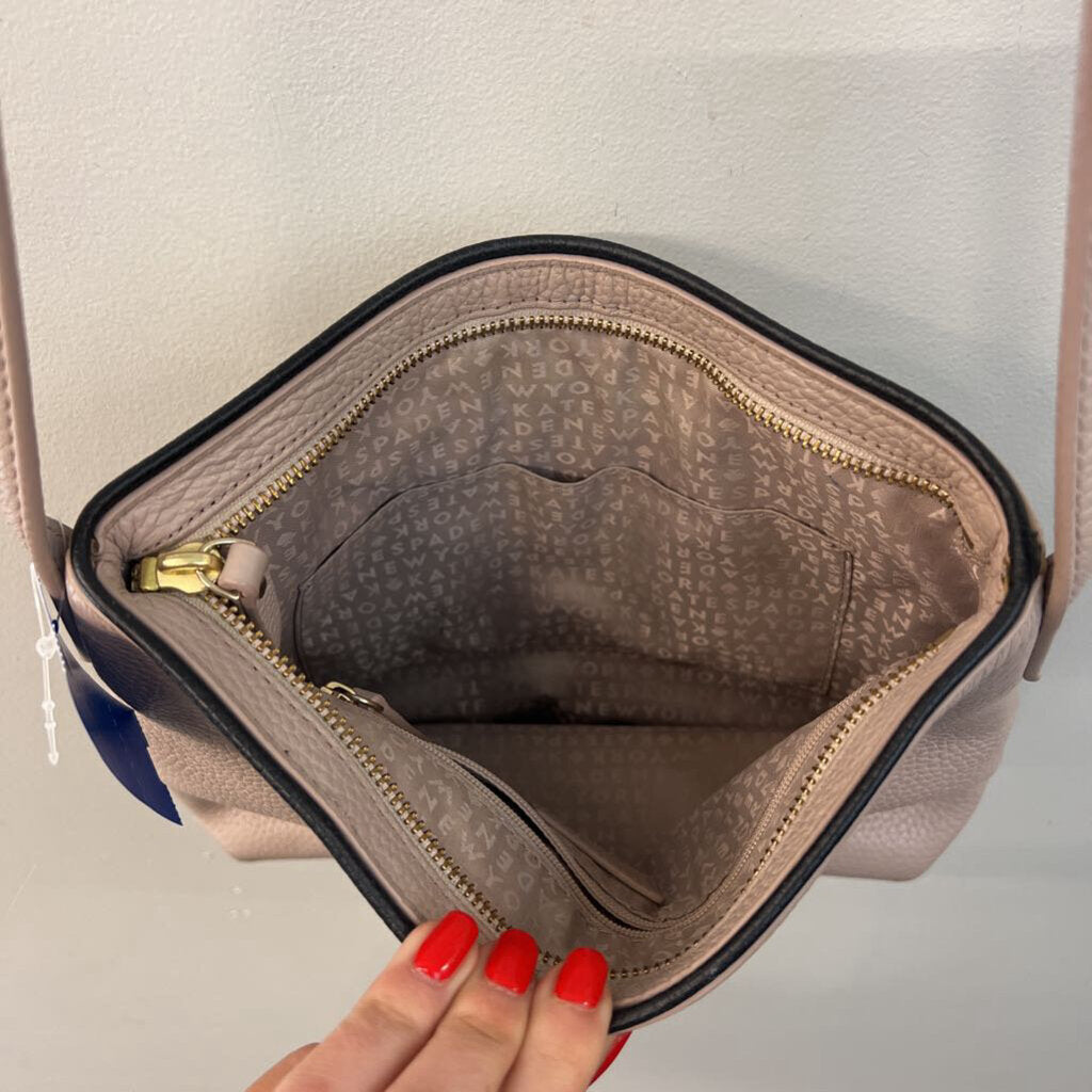 Kate Spade Grey/Black Pebbled Leather Crossbody Purse