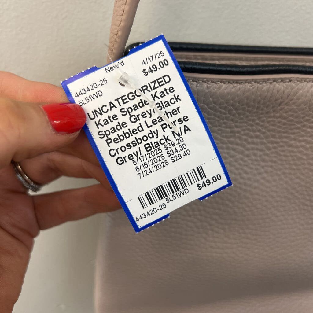 Kate Spade Grey/Black Pebbled Leather Crossbody Purse