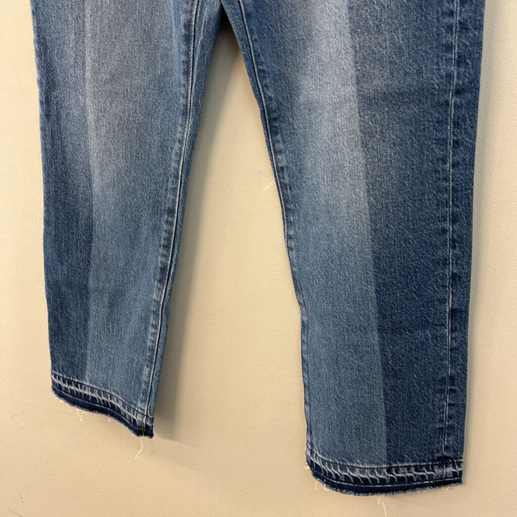 Loft Two Tone Denim The Straight High Rise Jeans 29 Petite