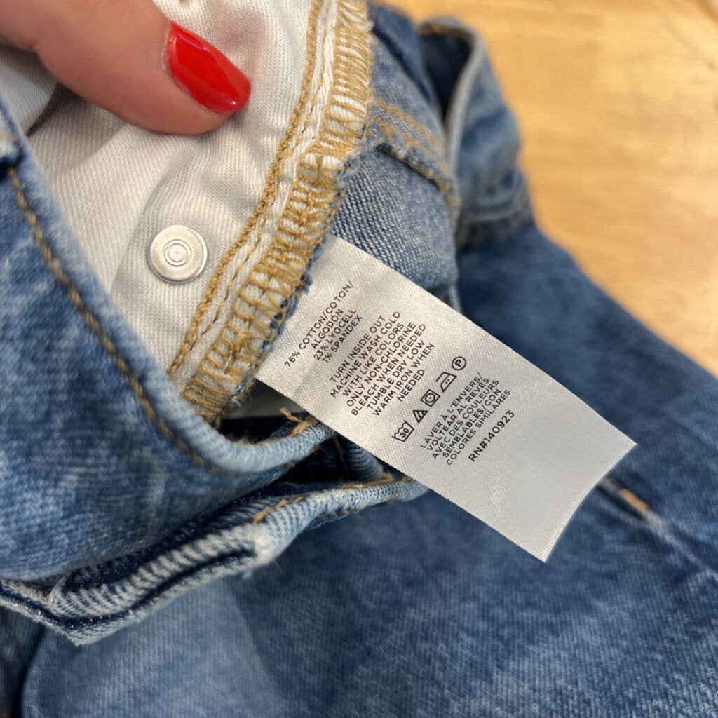 Loft Two Tone Denim The Straight High Rise Jeans 29 Petite