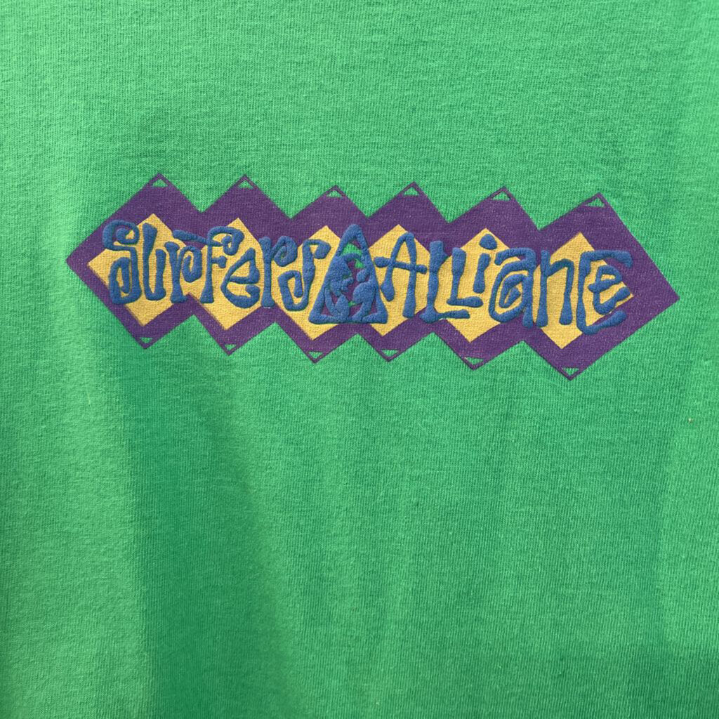 Vintage Surfers Alliance Mint Green/ Multi Retro Print Short Sleeve Graphic Tee Extra Large