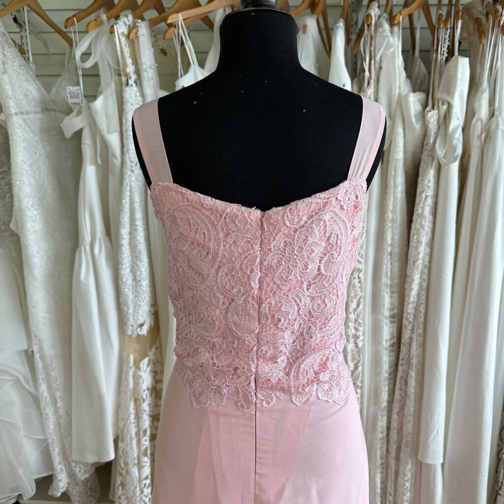 Pink Lace Top/ Jacket Long Formal Dress 12