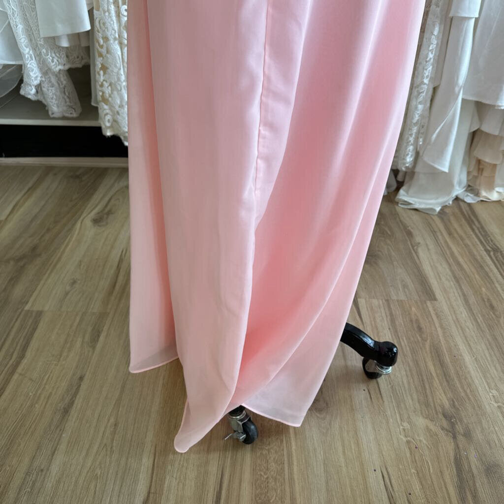 Pink Lace Top/ Jacket Long Formal Dress 12