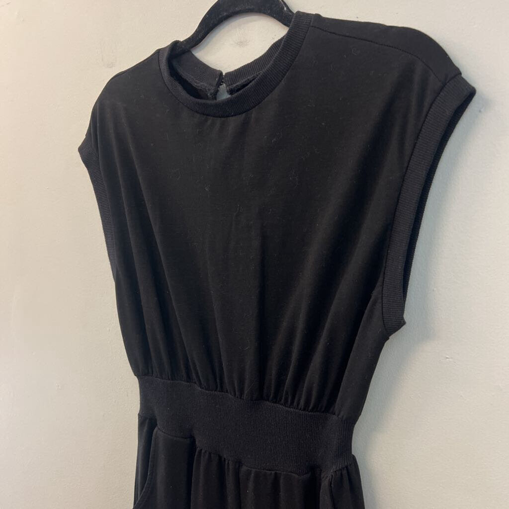 Bishop and Young Black Short Sleeve Jumpsuit Small