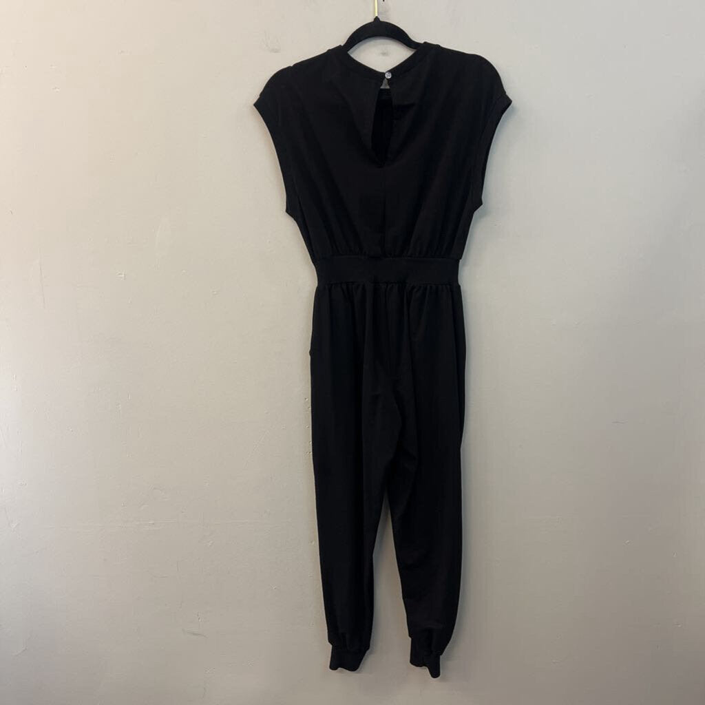Bishop and Young Black Short Sleeve Jumpsuit Small